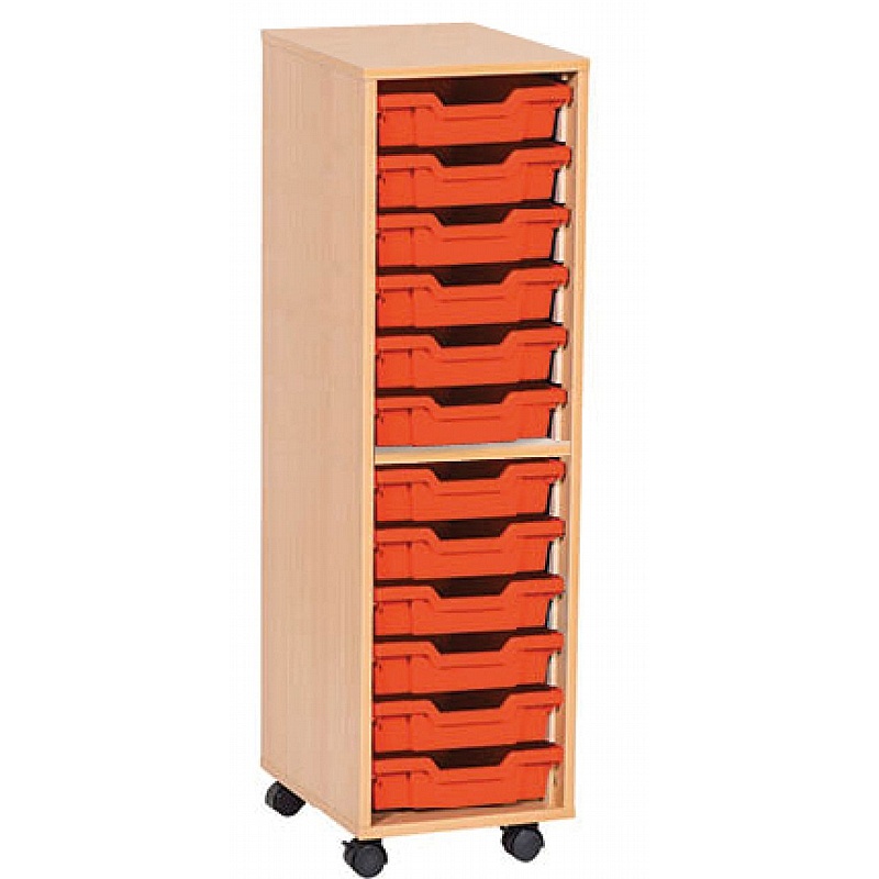EduStore Single Column 12 Shallow Tray Storage - Education
