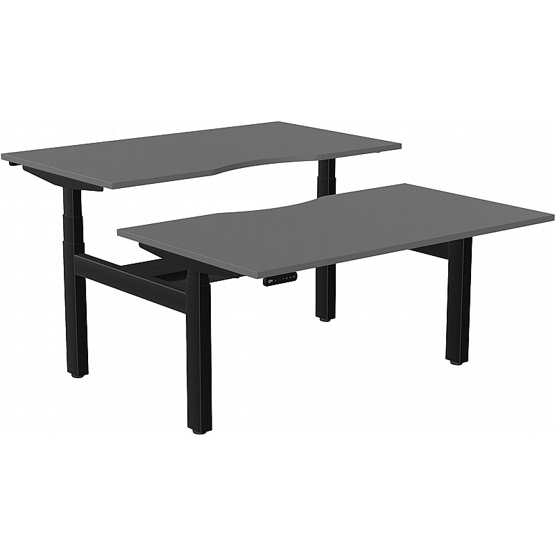 SmartLine Pro 2 Person Back to Back Sit Stand Office Desks - Office Furniture