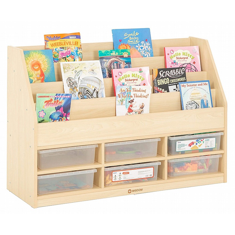 Bright Beginnings Single Sided Nursery and Library Bookcase and Tray Storage - Education