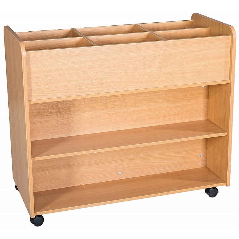 Folio Premium Library Double Sided Mobile Kinder Book Trolley - Education