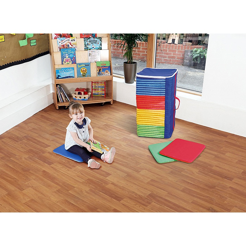 Rainbow Square Mats Set of 32 With Holdall - Education