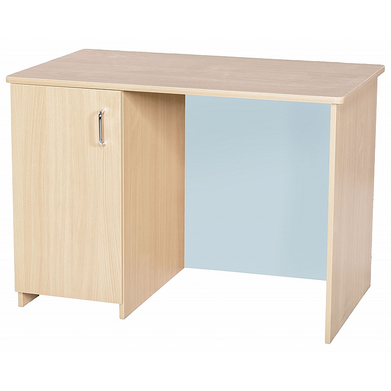 KubbyClass Single Pedestal Teachers Desk with Cupboard Storage - Education