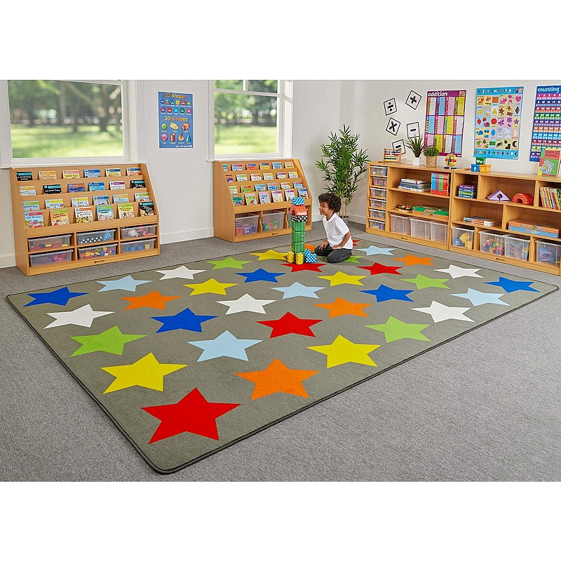 Sitting Stars Rectangular Placement Carpet - Education