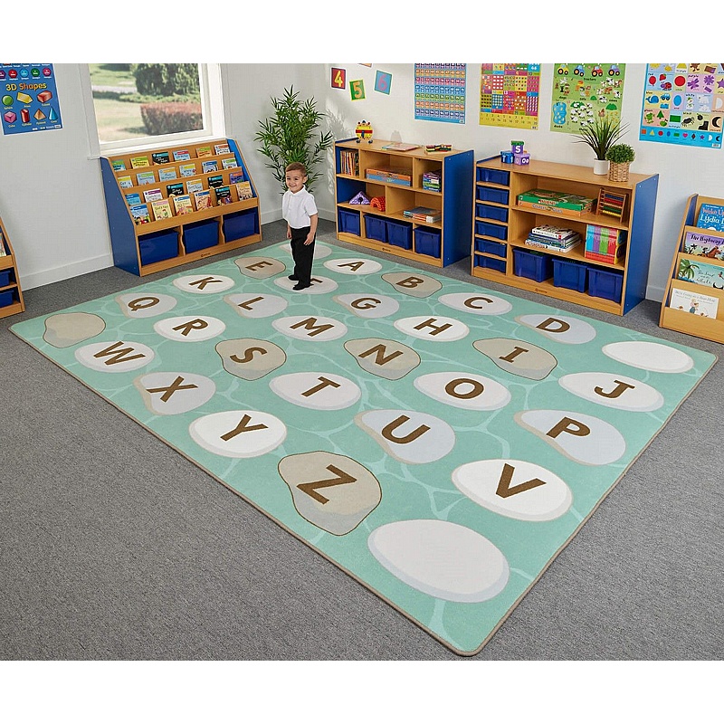 Alphabet Stones Rectangular Placement Carpet - Education