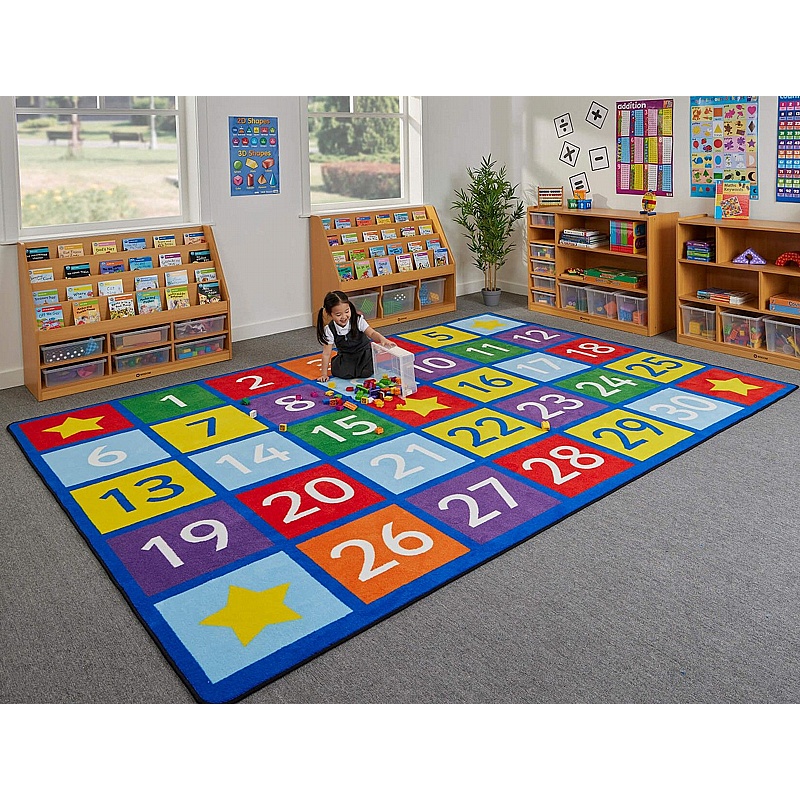 Large Numbers Rectangular Placement Carpet - Education