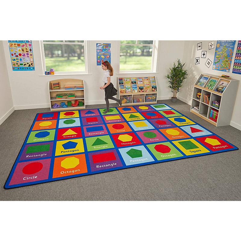 Large Shapes Rectangular Placement Carpet - Education