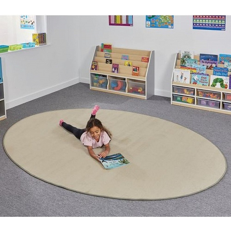 Solid Oval Placement Carpet - Education