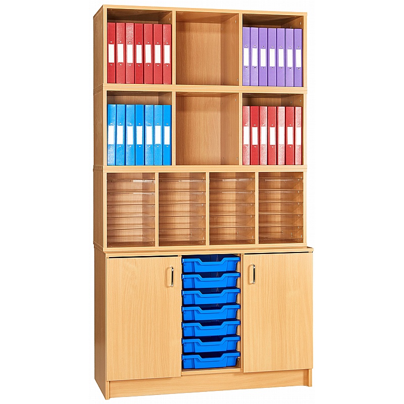 EduStore Office Organiser Mid with Tray Storage Combination Cupboards - Education
