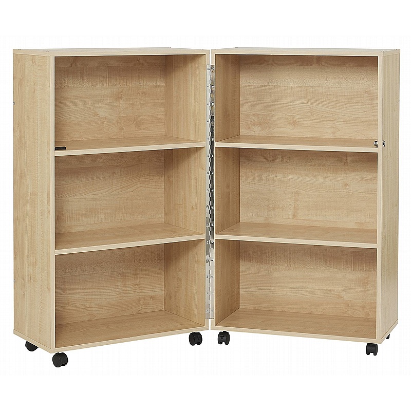 Maple Foldaway Mobile Bookcase - Education