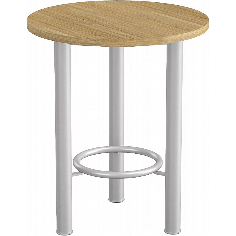Demino Round Veneer Meeting and Breakout High Tables - Office Furniture
