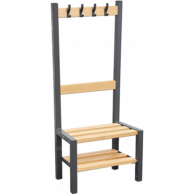 Veste Premium Single Sided Changing and Cloakroom Bench Seats with Hooks and Shoe Rack - Education