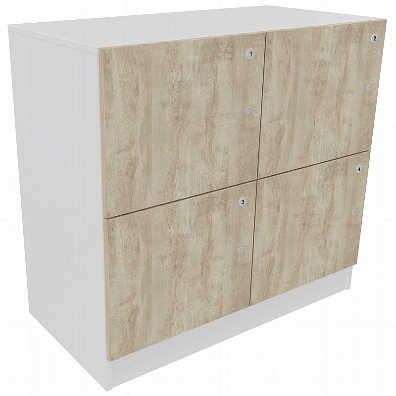 Unified Duo 4 Person Wooden Office Lockers - Office Furniture