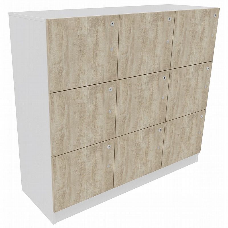 Unified Duo 9 Person Wooden Office Lockers - Office Furniture