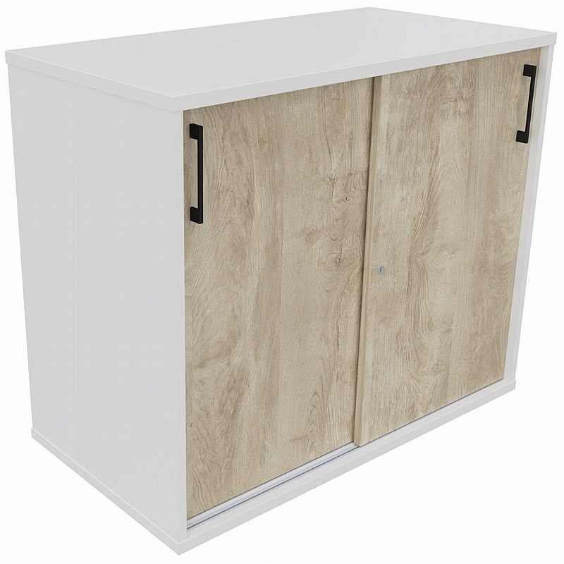 Unified Duo Midi Sliding Door Credenza Storage Unit - Office Furniture