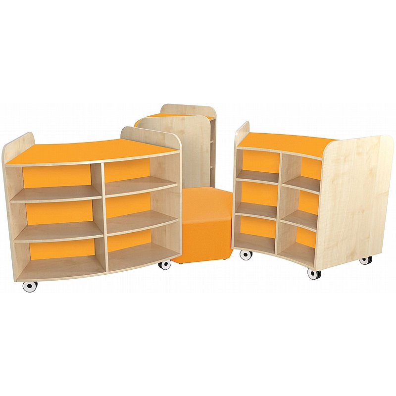 KubbyClass Grand Mobile Library Bookcases Island with Centre Seat Bundle - Education