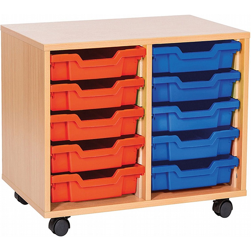 EduStore Double Column 10 Shallow Tray Storage - Education