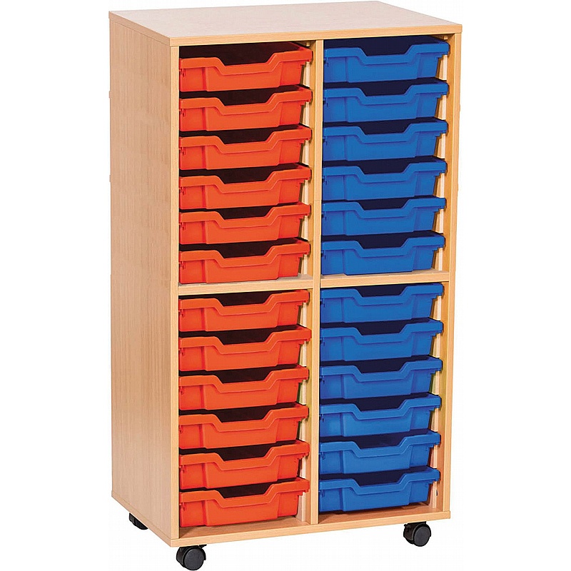 EduStore Double Column 24 Shallow Tray Storage - Education