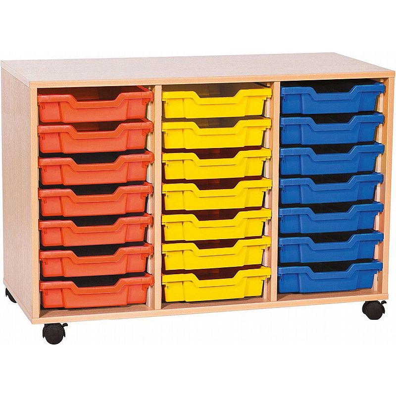 EduStore Triple Column 21 Shallow Tray Storage - Education