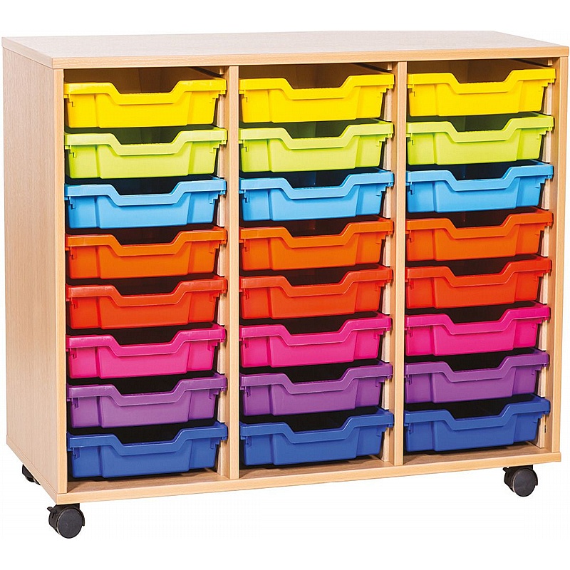 EduStore Triple Column 24 Shallow Tray Storage - Education
