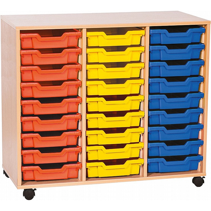 EduStore Triple Column 27 Shallow Tray Storage - Education