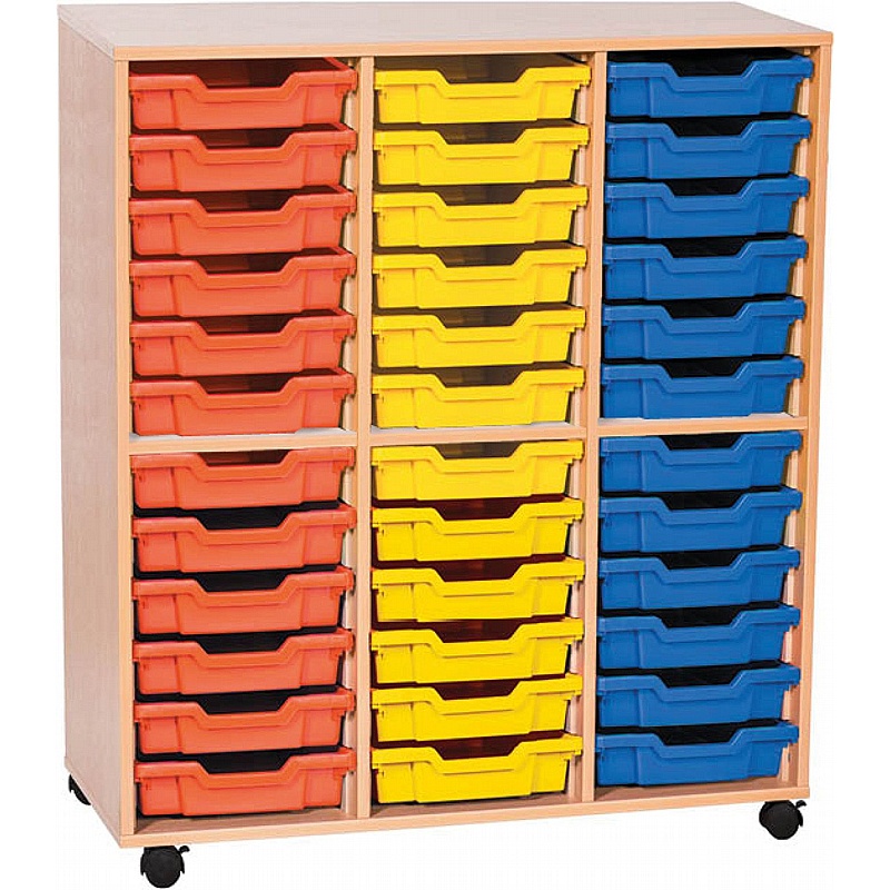 EduStore Triple Column 36 Shallow Tray Storage - Education