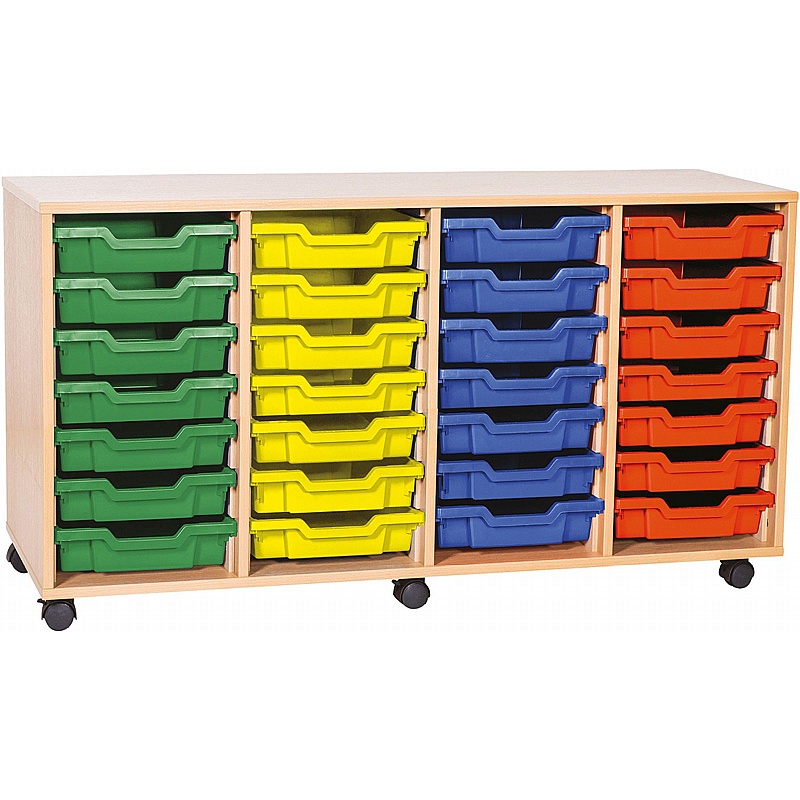 EduStore Quad Column 28 Shallow Tray Storage - Education