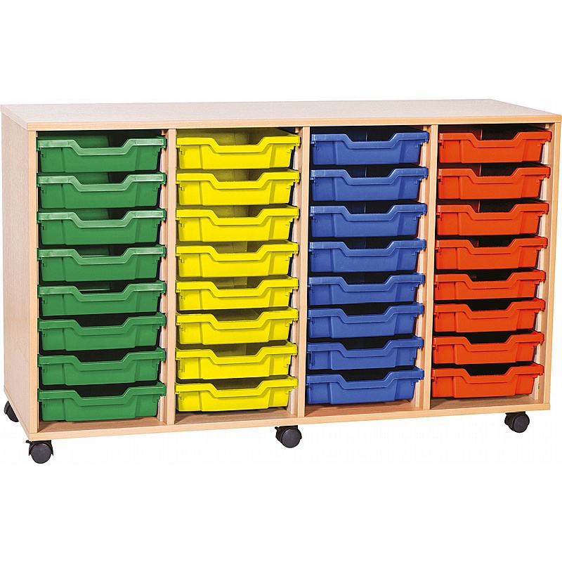 EduStore Quad Column 32 Shallow Tray Storage - Education