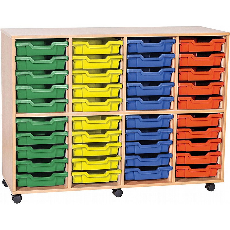 EduStore Quad Column 40 Shallow Tray Storage - Education