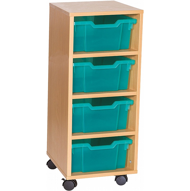 EduStore Single Column 4 Deep Tray Storage - Education
