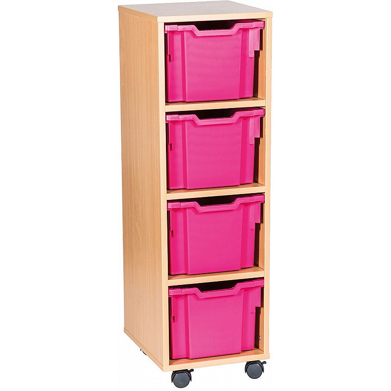 EduStore Single Column 4 Extra Deep Tray Storage - Education