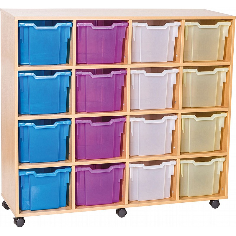 EduStore Quad Column 16 Extra Deep Tray Storage - Education