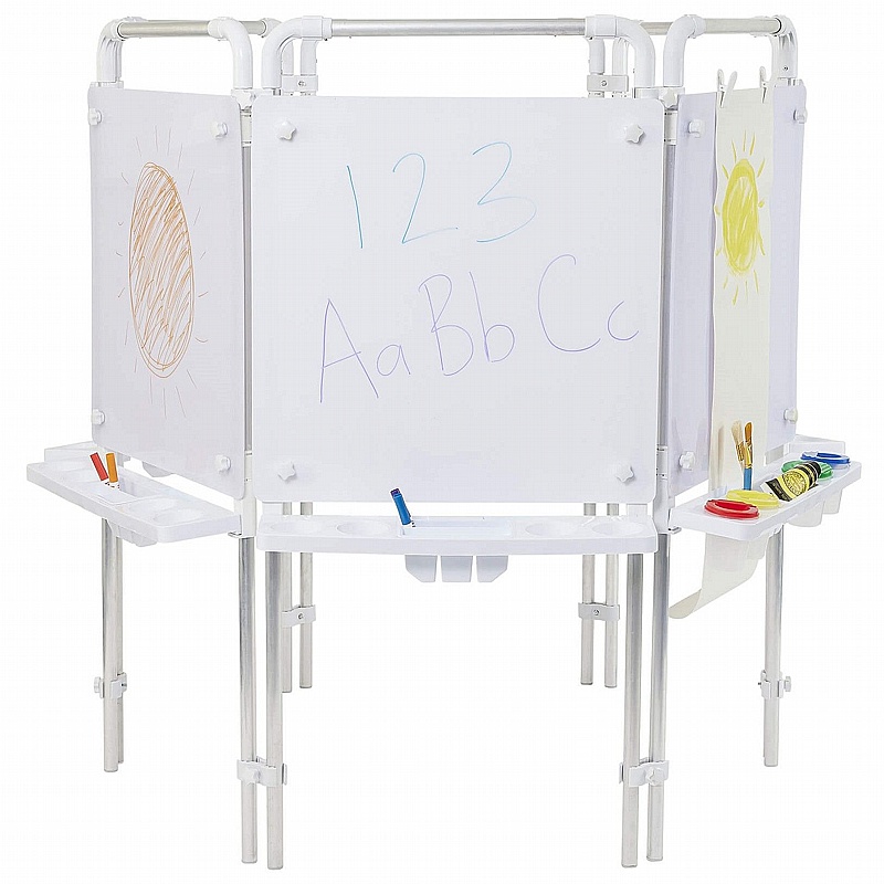 Eazy Outdoor Drywipe Whiteboard 6 Sided Easels - Education