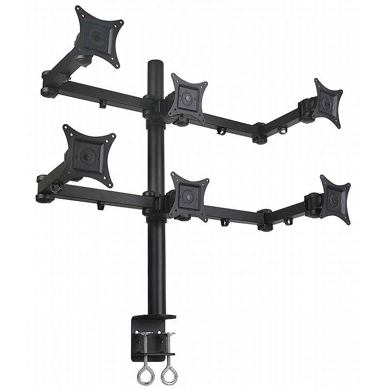 Duro Heavy Duty Six Screen Monitor Arm - Office Furniture