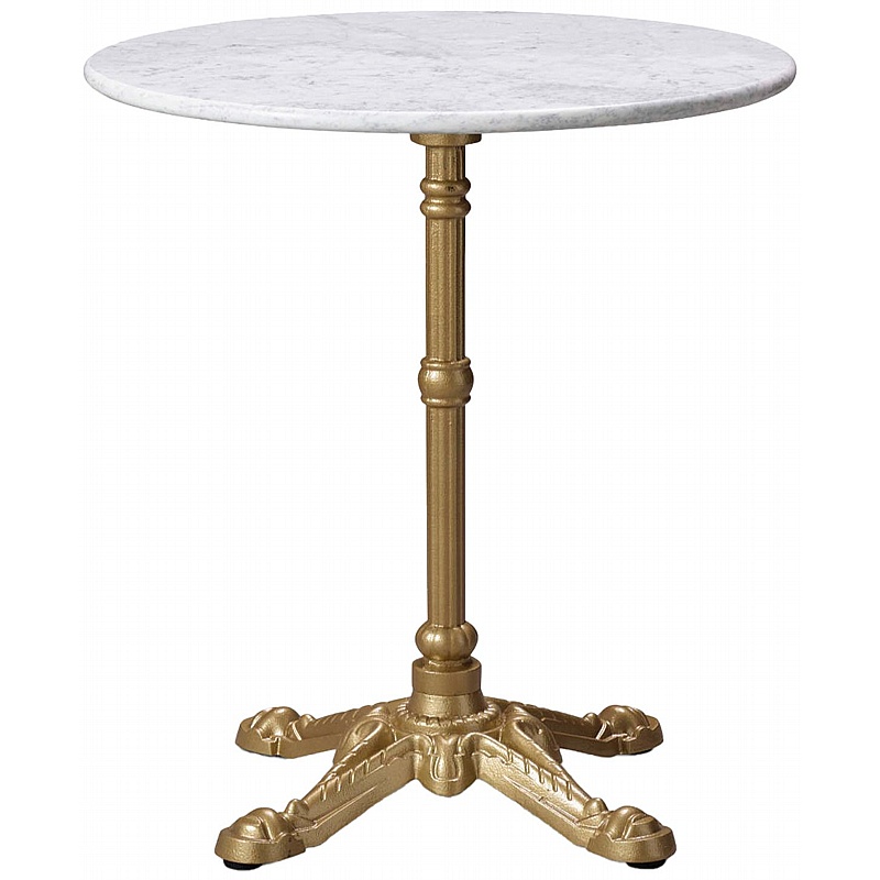 Bistro Round Solid Marble Breakout and Cafe Tables with Gold Base - Office Furniture