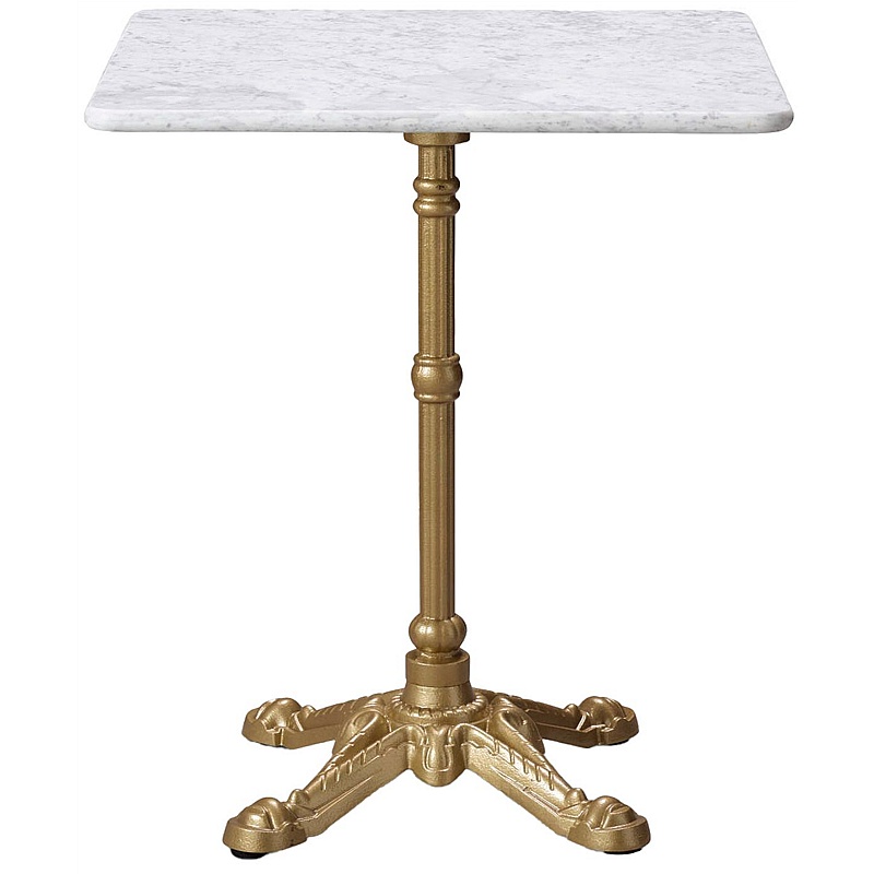 Bistro Square Solid Marble Breakout and Cafe Tables with Gold Base - Office Furniture