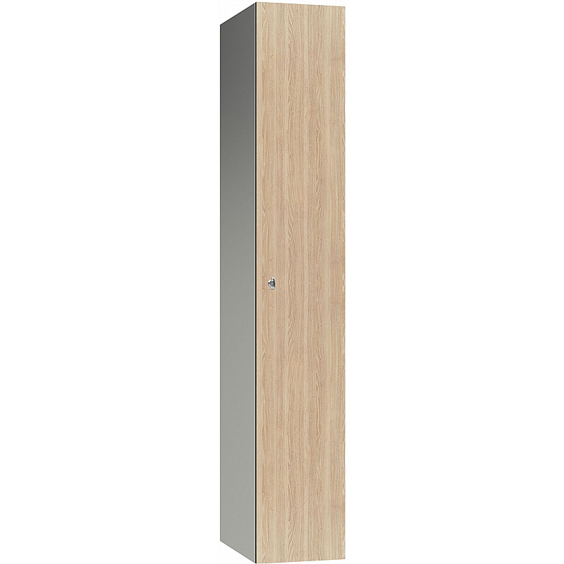 Pure Leisure Wet Area SGL Wood Effect Door Aluminium Lockers with Hasp and Staple Lock - Lockers & Cloakroom