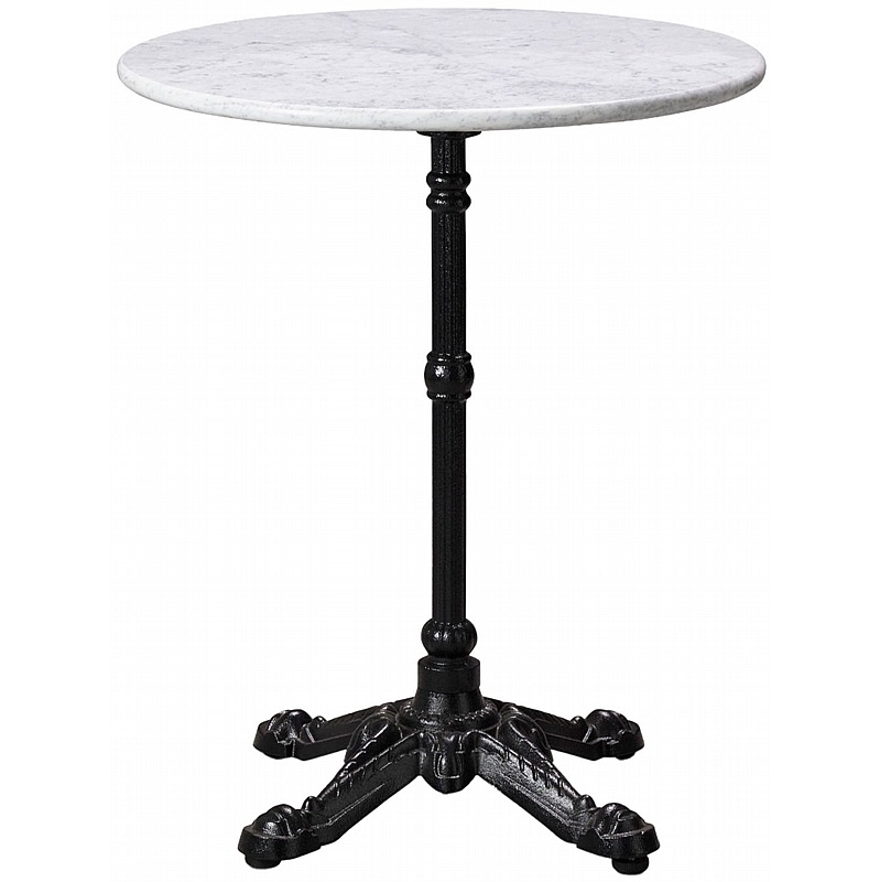 Bistro Round Solid Marble Breakout and Cafe Tables with Black Base - Office Furniture