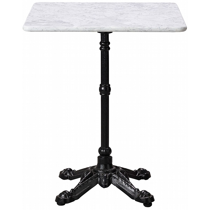 Bistro Square Solid Marble Breakout and Cafe Tables with Black Base - Office Furniture