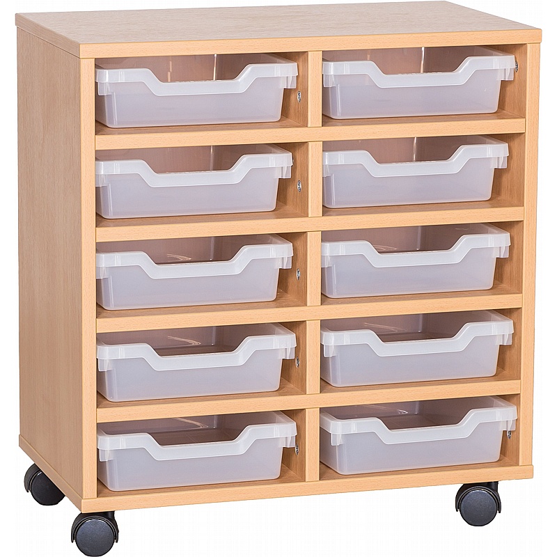 Cubby Double Column 10 Shallow Tray Storage - Education