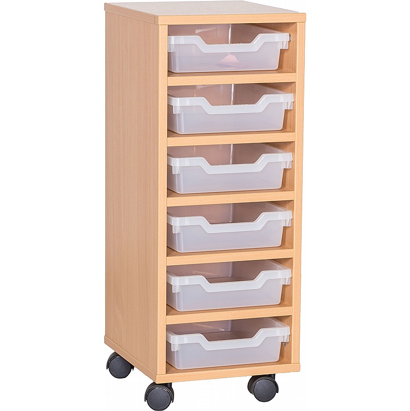 Cubby Single Column 6 Shallow Tray Storage - Education