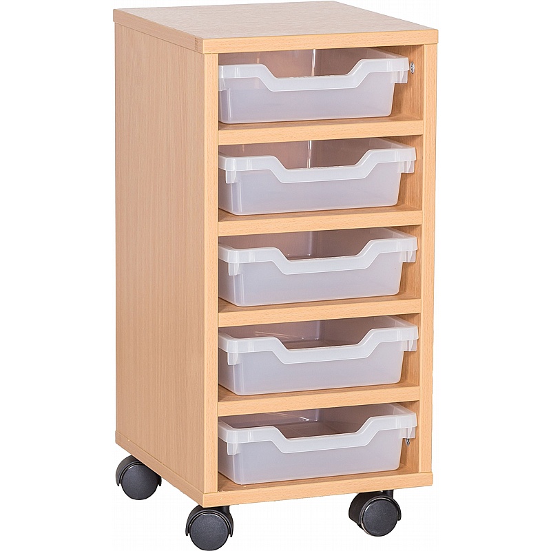 Cubby Single Column 5 Shallow Tray Storage - Education
