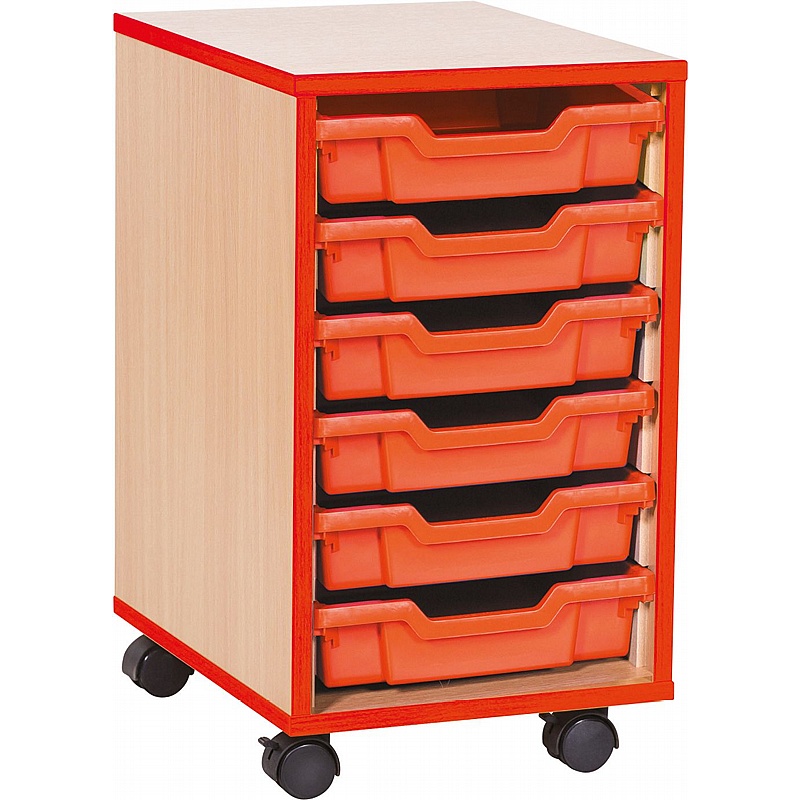 Accento Single Column 6 Shallow Tray Storage - Education