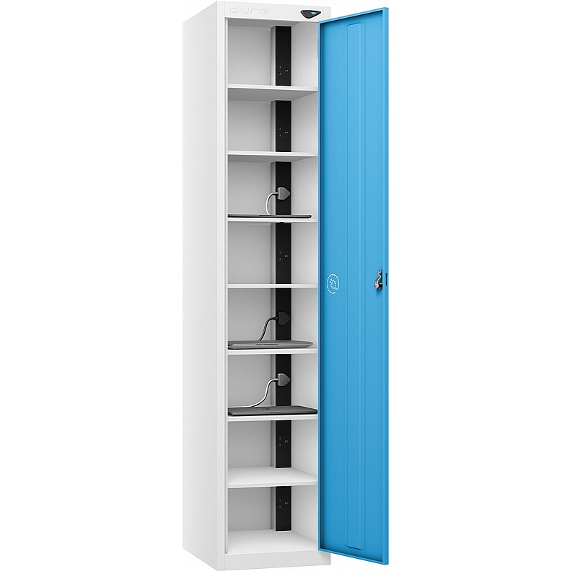Pure Power 8 Compartment Laptop and Tablet Charging Cupboard with Cam Lock - Lockers & Cloakroom