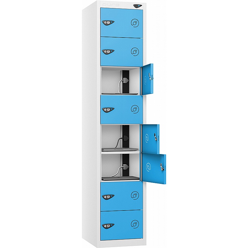 Pure Power 8 Compartment Laptop and Tablet Charging Lockers with Cam Lock - Lockers & Cloakroom