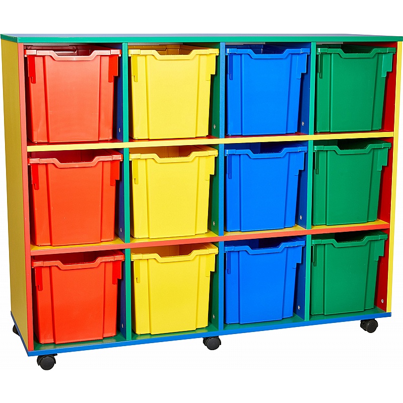 Colore Quad Column 12 Jumbo Tray Storage - Education