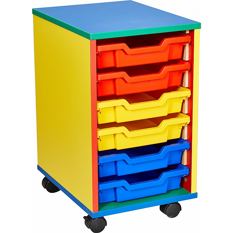 Colore Single Column 6 Shallow Tray Storage - Education