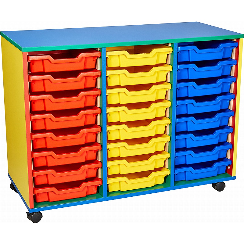 Colore Triple Column 24 Shallow Tray Storage - Education