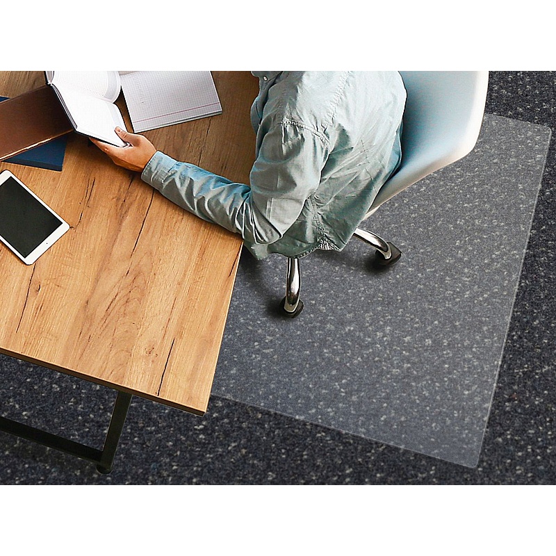 EcoTex Marlon BioPlus Carbon Neutral Rectangular Polycarbonate Chair Mat for Carpets - Office Furniture