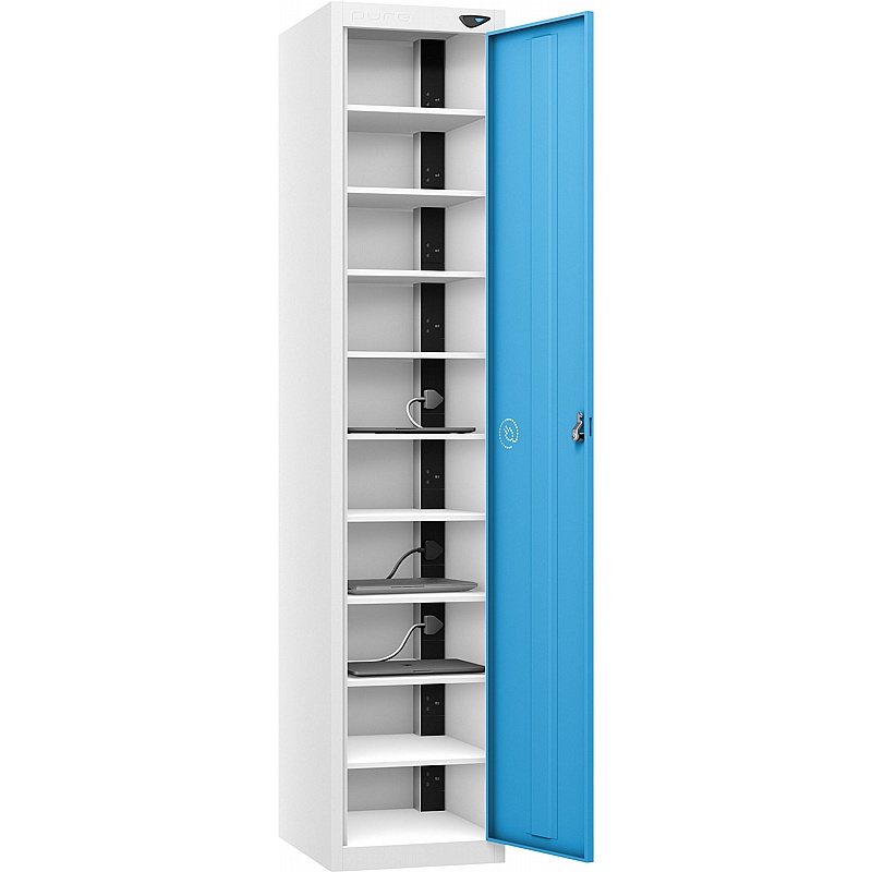 Pure Power 10 Compartment Laptop and Tablet Charging Cupboard with Cam Lock - Lockers & Cloakroom