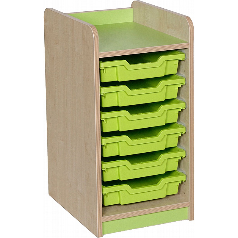KubbyClass Library Single Column Shallow Tray Storage Unit - Education